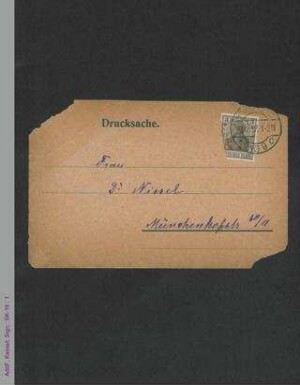 Einladung des Vereins für Frauenstimmrecht, Ortsgruppe Königsberg an Frau D. Nissel zu einer Besprechung der Denkschrift des Bundes Deutscher Frauenvereine "Die Stellung der Frau in der politisch sozialen Neugestaltung Deutschland" am Donnerstag, den 06.12.1917