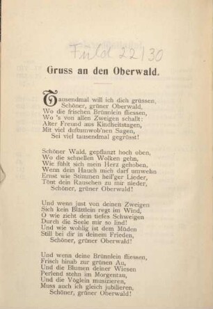 Gruss an den Oberwald.