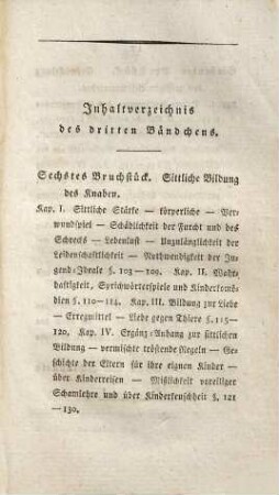 Levana oder Erziehlehre, Drittes Bändchen