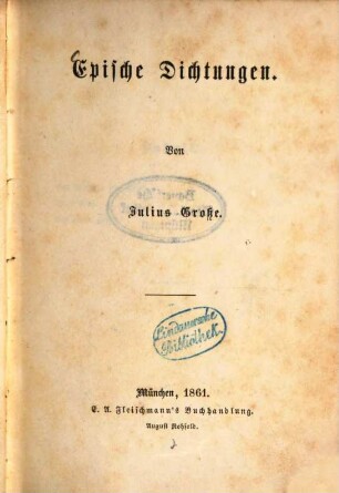 Epische Dichtungen : von Julius Große