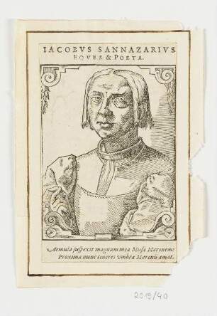 Bildnis Jacobus Sanazarius, aus: Paolo Giovio, "Elogia", Basel 1577