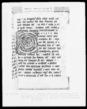 Psalter — Initiale C (antate domino), Folio 73recto