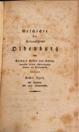 Geschichte des Herzogthums Oldenburg, 1