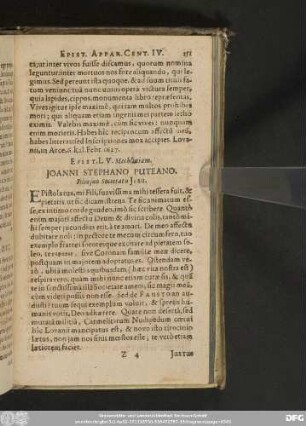 Epist. LV. Mechliniam. Ioanni Stephano Puteano, Filio suo Societatis Iesu.