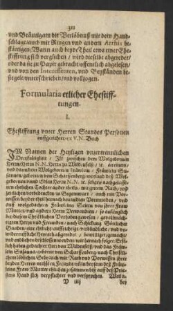 Formularia etlicher Ehestiftungen.