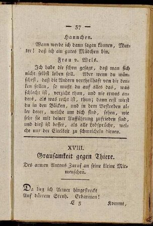 XVIII. Grausamkeit gegen Thiere