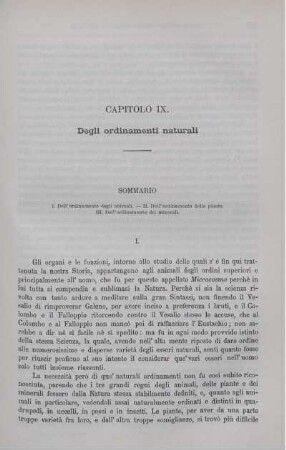 Capitolo IX - XIV. Degli ordinamenti naturali. Degli uccelli. Dei pesci. Degl'Insetti. Delle pianti. Dei Minerali.