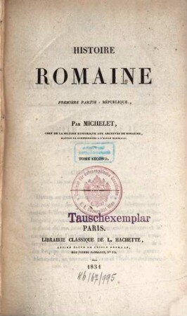 Histoire romaine, 1,2. T. 2. - 425 S.