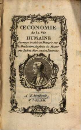 Oeconomie de la Vie humaine