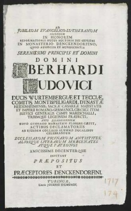 Ad Jubilaeum Evangelico-Lutheranum Secundum In Honorem Reformationis Hujus Auctoris...