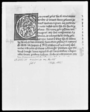 Petrus Lombardus, Commentarius in Psalmos — Initiale C, Folio 1recto
