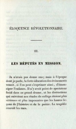 III. Les députés en mission