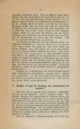 II. Welches ist jetzt die Stellung und Amtsgewalt der Capläne?