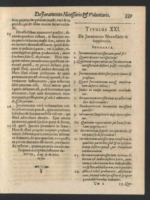 Titulus XXI. De Juramento Necessario & Suppletorio.