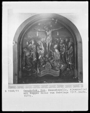Christus am Kreuz mit verschiedenen Personen
