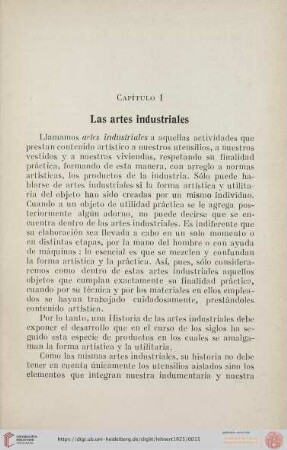 Capítulo I. Las artes industriales
