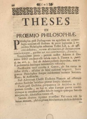 Theses ex proœmio philosophiæ.