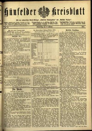Ausgabe vom Donnerstag, den 17. Oktober 1912.