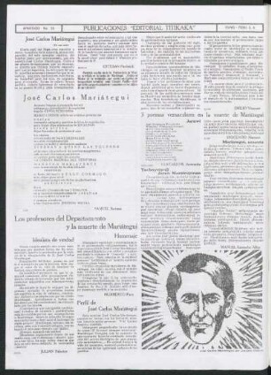 Los profesores del Departamento y la muerte de Mariátegui
