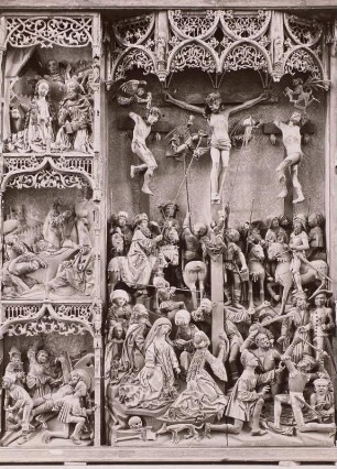 Flügelaltar : Flügelaltar. Holz, geschnitzt, gefaßt (1480/1510). Mittelschrein. Salzwedel, Marienkirche