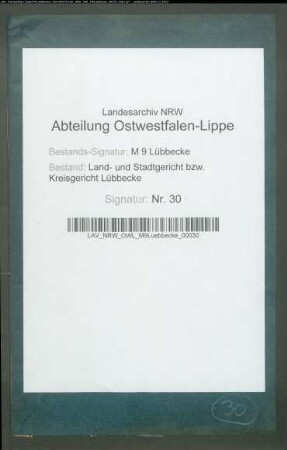 Teilungsrezess des Frotheimer Anteils an der Gemeinheit Osterwald