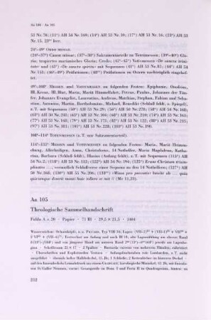 Aa 105. Theologische Sammelhandschrift