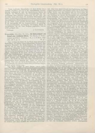 121-124 [Rezension] Kreyenbühl, Johannes, Die Nothwendigkeit und Gestalt einer kirchlichen Reform