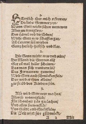 HErtzlich thut mich erfrewen/ || Die liebe Sommerzeyt/ ||