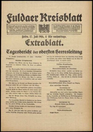Ausgabe vom Montag, den 17. Juli 1916.