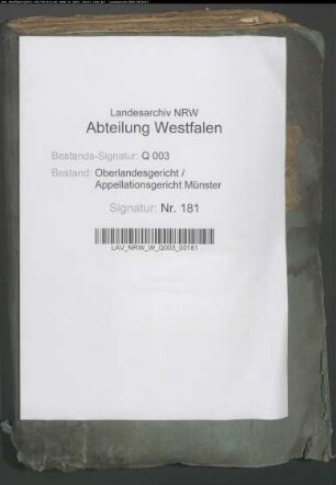 von Raesfeldscher-Ostendorfscher Gläubiger ./. von Raesfeldscher Konkursverwalter