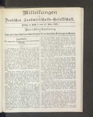 Beilage zu Stück 5 vom 10. März 1898.