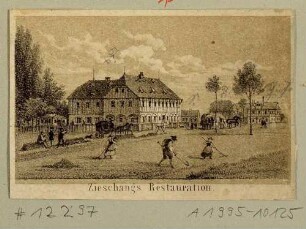 Der Gasthof Zischangs Restauration in Ebersbach in der Oberlausitz, Ausschnitt aus einem Bilderbogen