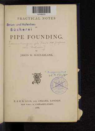 Practical notes on pipe founding