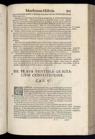 De Prava Ventris, & Genitalium Constitutione. Cap V.