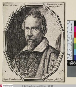 Eques Chirstophor Ronchalis de Pomerancys pictore [Christophe Roncalli; Porträt des Cristoforo Roncalli]