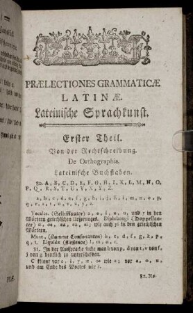 Prælectiones Grammaticæ Latinæ. Lateinische Sprachkunst.