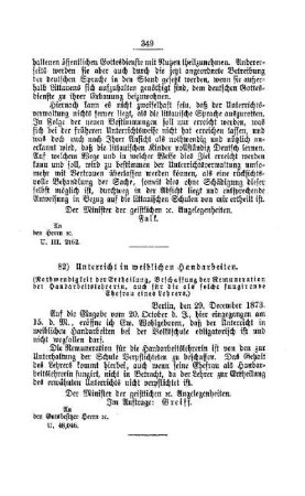 Unterricht in weiblichen Handarbeiten : [V. Volksschulwesen]