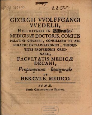 Propempt. inaug. de Hercule medico