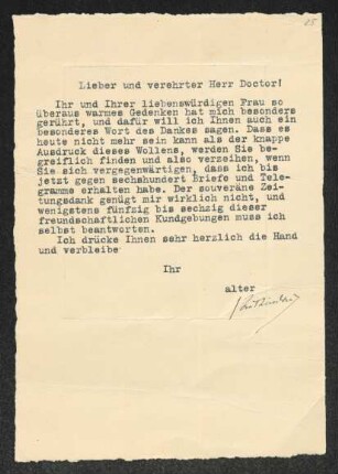 Brief von Paul Lindau an Gerhart Hauptmann