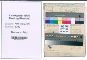 Entnazifizierung Fritz Niermann , geb. 24.09.1898 (Kaufmann)