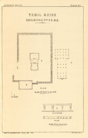 Plate XIV. Tamil ruins. Buildings Nos. 2 A. B. C.