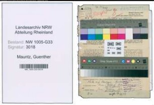 Entnazifizierung Guenther Mauntz , geb. 05.04.1907 (Studienrat)