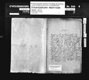Streitigkeiten zwischen dem Kloster Bronnbach und der wertheimischen Regierung