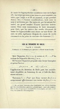 Sur le théorème de Rolle.