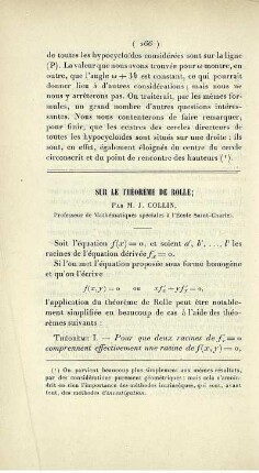 Sur le théorème de Rolle.