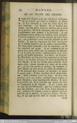 De La Traite Des Nègres