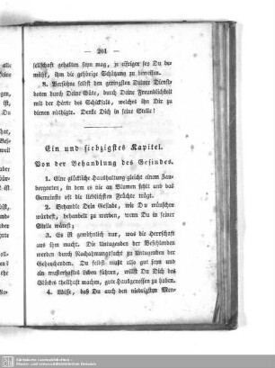 Ein und siebzigstes Kapitel. Von der Behandlung des Gesindes