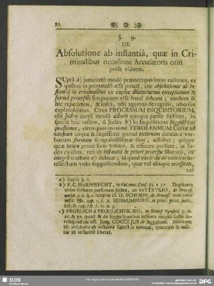 §. 9. De Absolutione ab instantia, quae in Criminalibus occasione Accusatoris oriri posse videtur