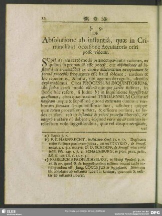 §. 9. De Absolutione ab instantia, quae in Criminalibus occasione Accusatoris oriri posse videtur