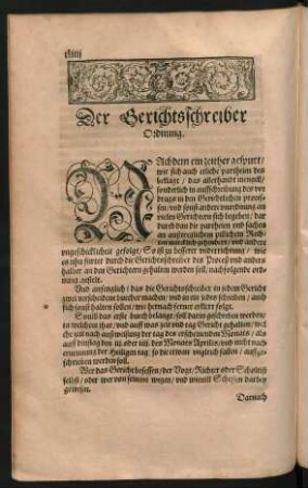 Der Gerichtsschreiber Ordnung.